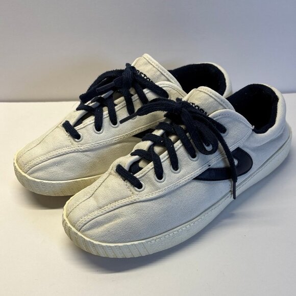 Tretorn Sneakers (size 8.5) white‎ & navy blue - Picture 1 of 8